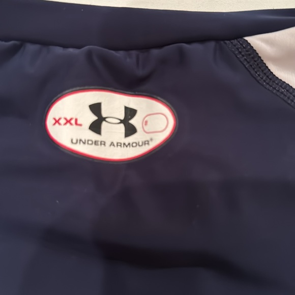 Men's under armour compression shirt XXL. Navy blue with white stripe - Picture 3 of 4